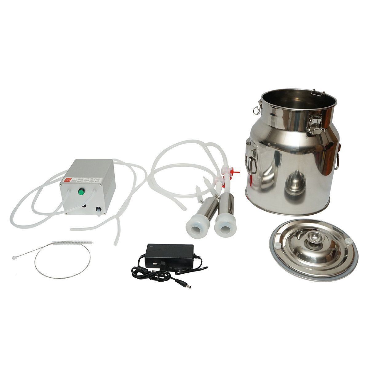 Aparat de muls portabil 60W cu 1 post pentru vaci, bidon inox 14L